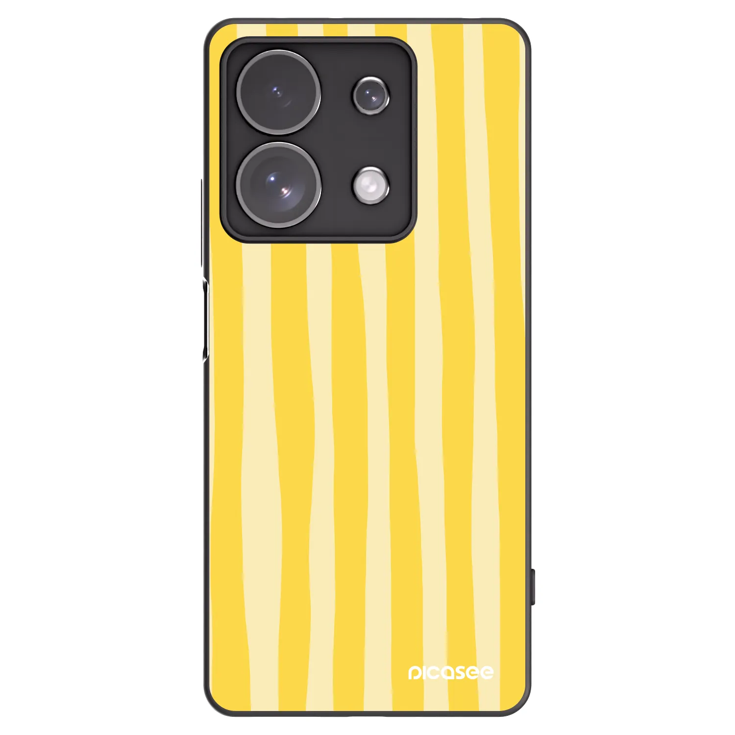 Picasee Xiaomi Redmi Note 13 Pro 4G Hülle - Schwarzes Silikon - Lines lemon