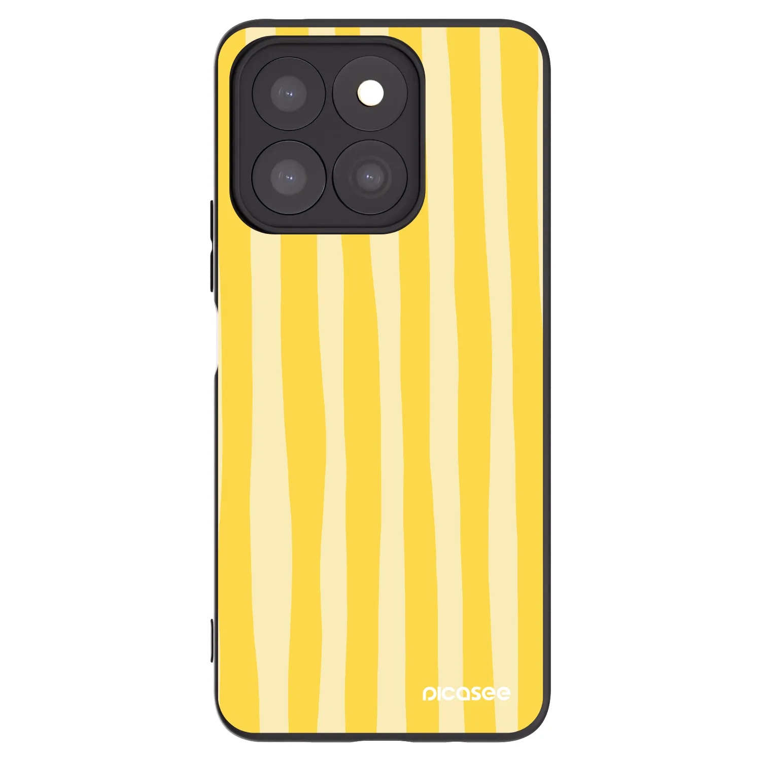 Picasee Honor X8b Hülle - Schwarzes Silikon - Lines lemon