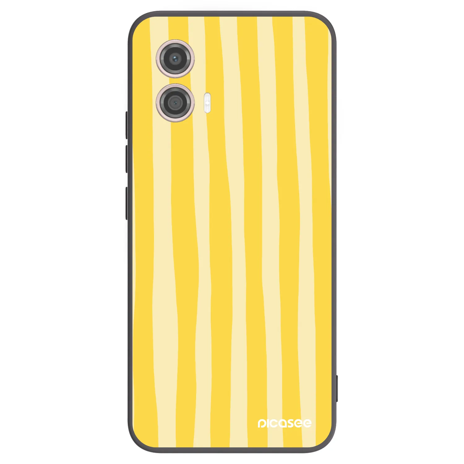 Picasee Motorola Moto G53 5G Hülle - Schwarzes Silikon - Lines lemon