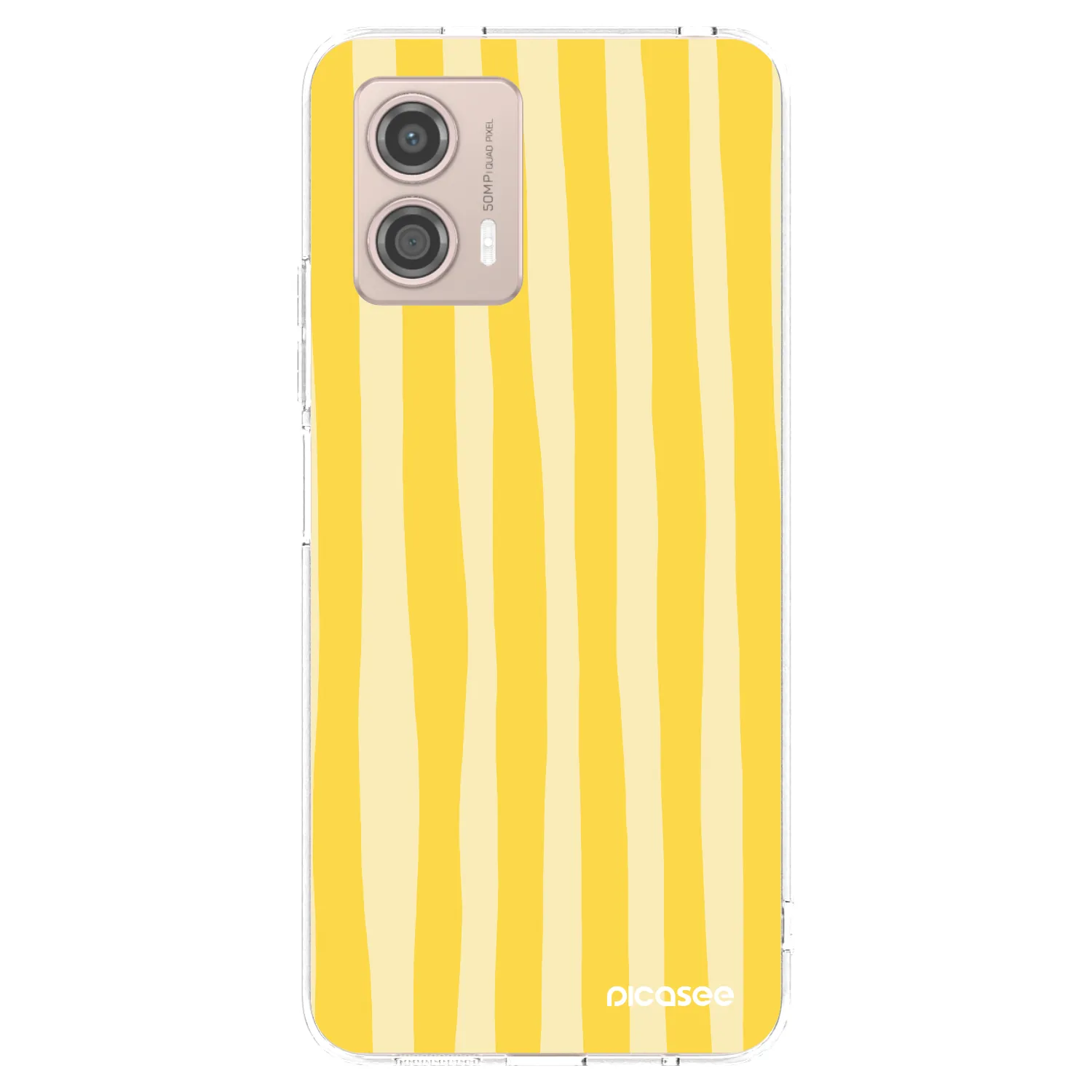 Picasee Motorola Moto G53 5G Hülle - Transparentes Silikon - Lines lemon