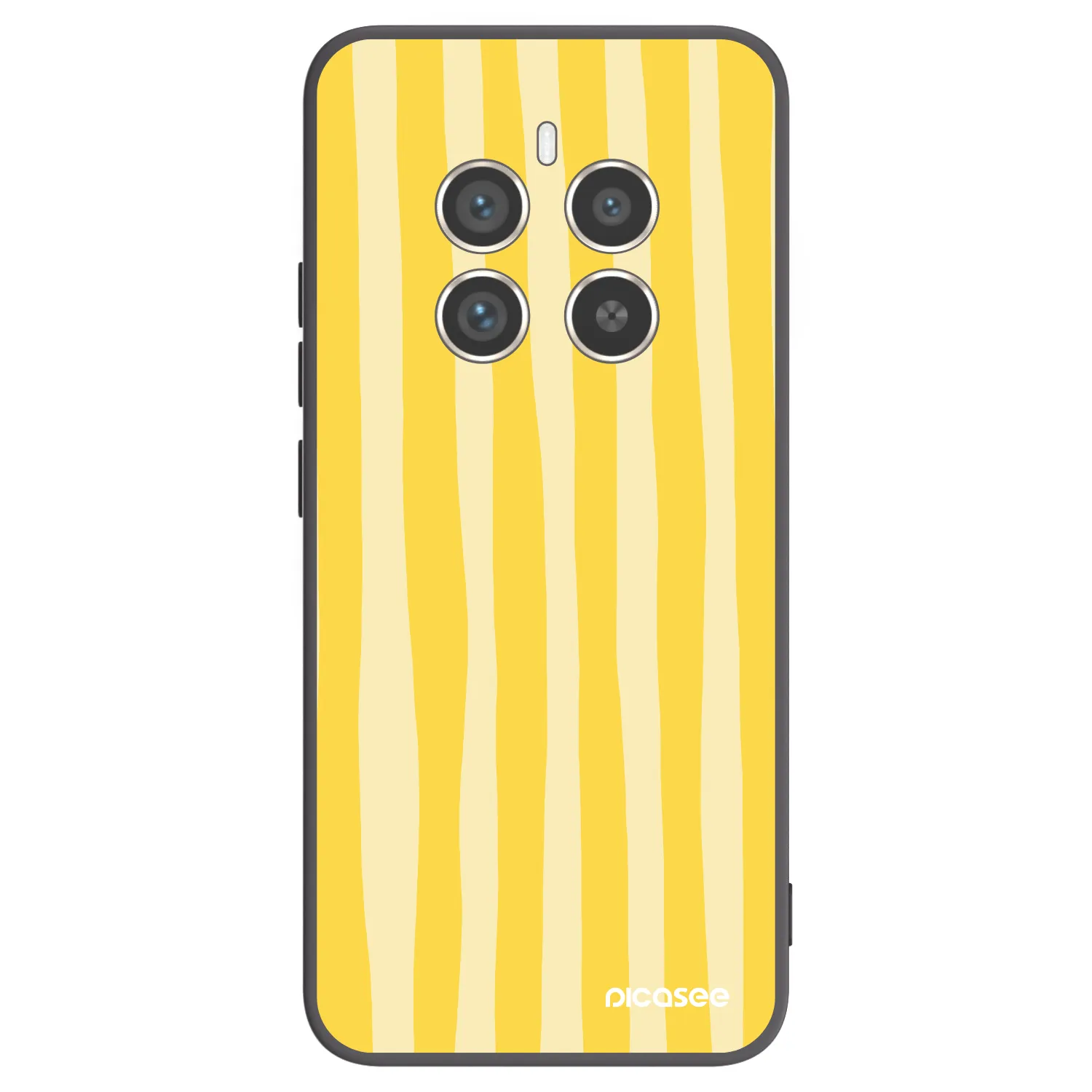 Picasee Realme 12 Pro 5G Hülle - Schwarzes Silikon - Lines lemon