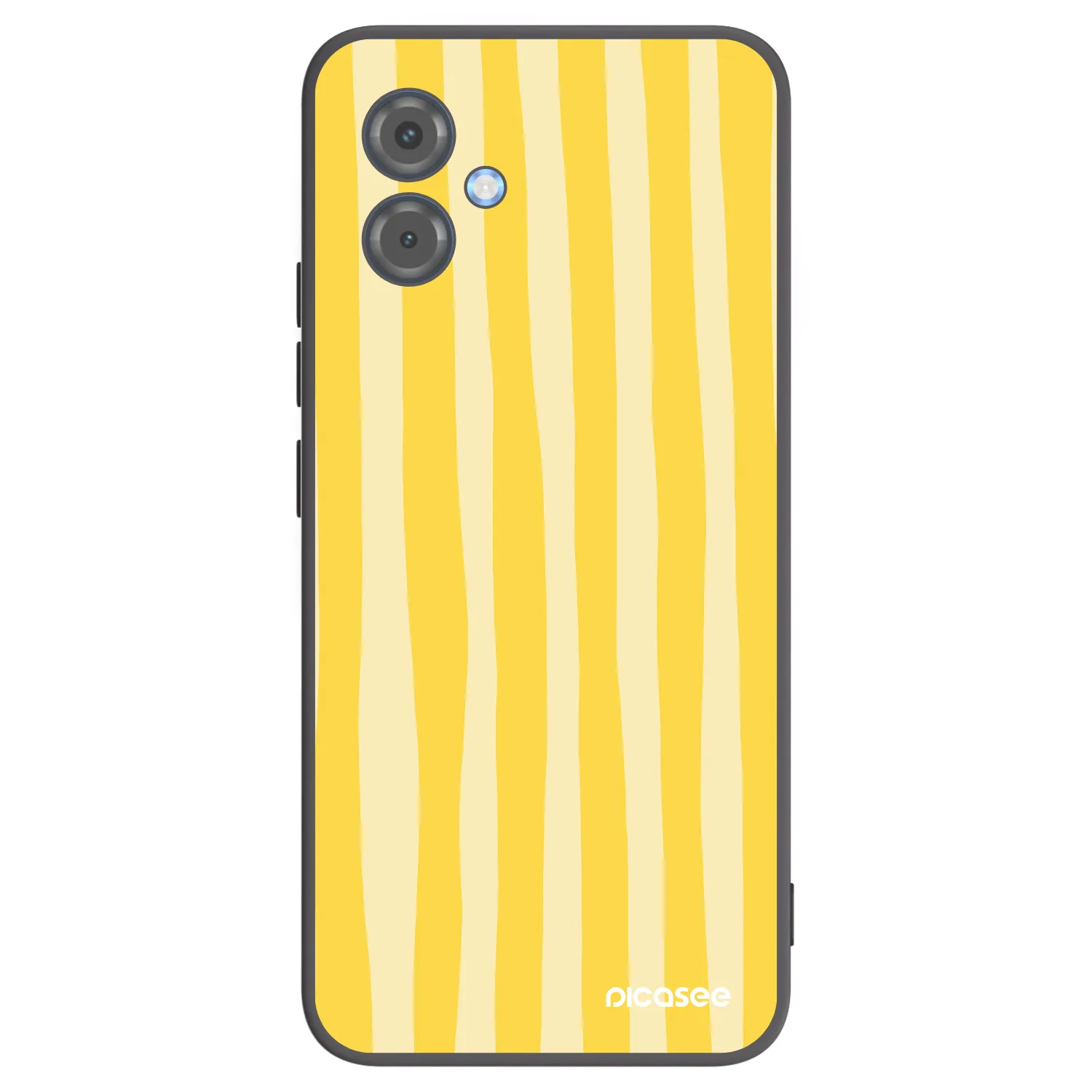 Picasee Motorola Moto G14 Hülle - Schwarzes Silikon - Lines lemon