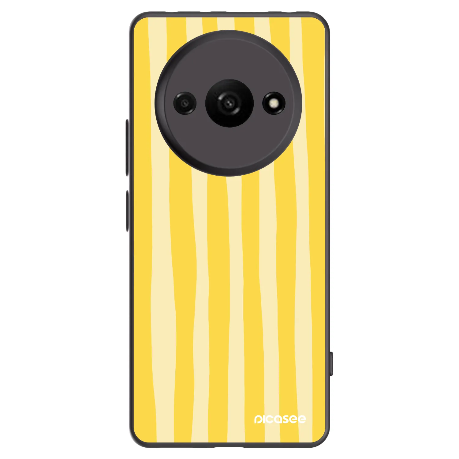 Picasee Xiaomi Redmi A3 Hülle - Schwarzes Silikon - Lines lemon