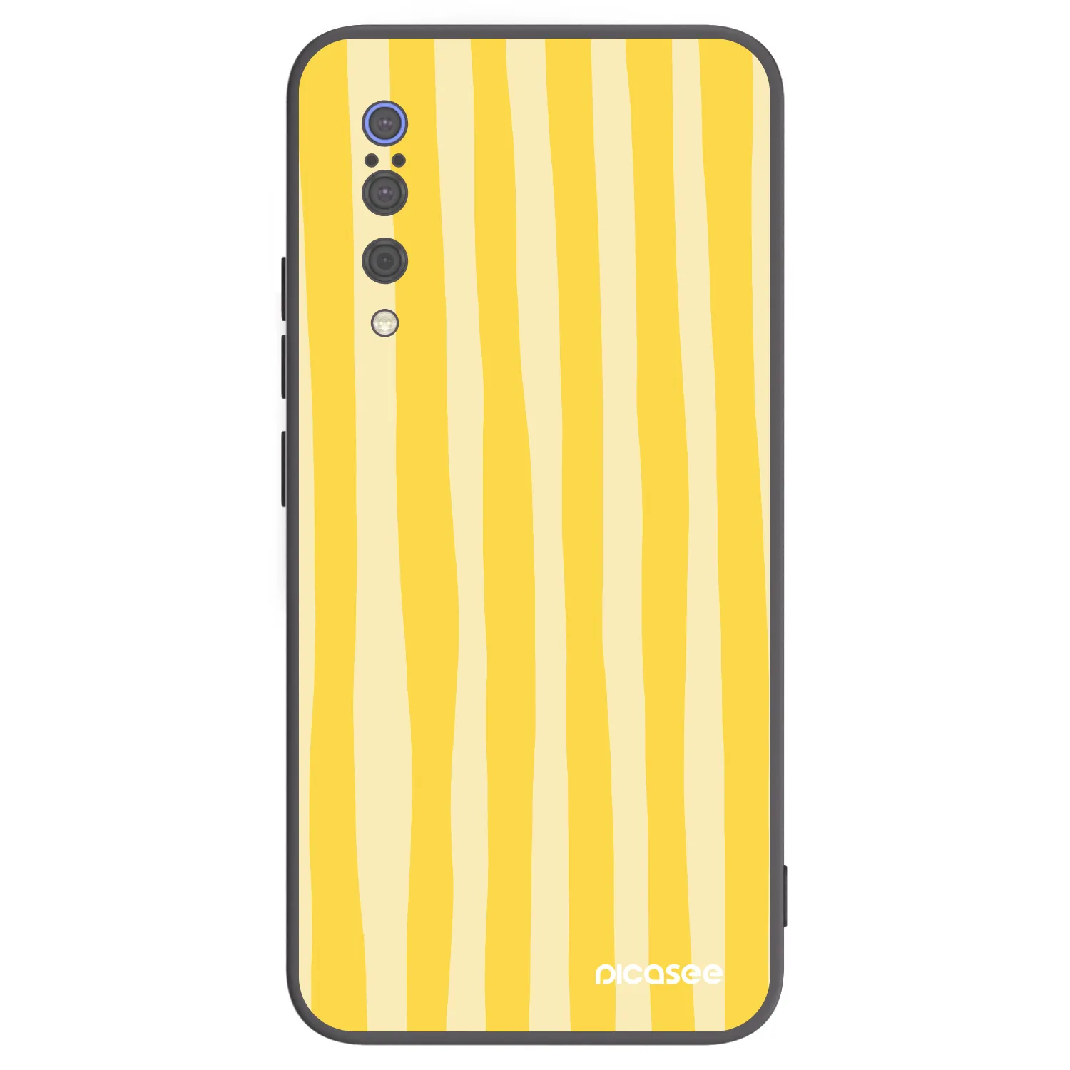 Picasee Xiaomi Mi 9 Hülle - Schwarzes Silikon - Lines lemon