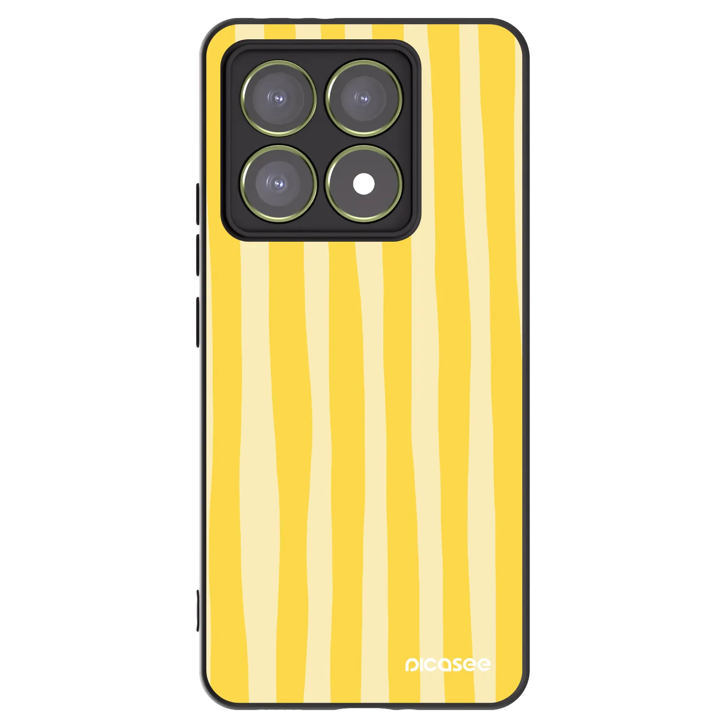 Picasee Xiaomi 14T Hülle - Schwarzes Silikon - Lines lemon