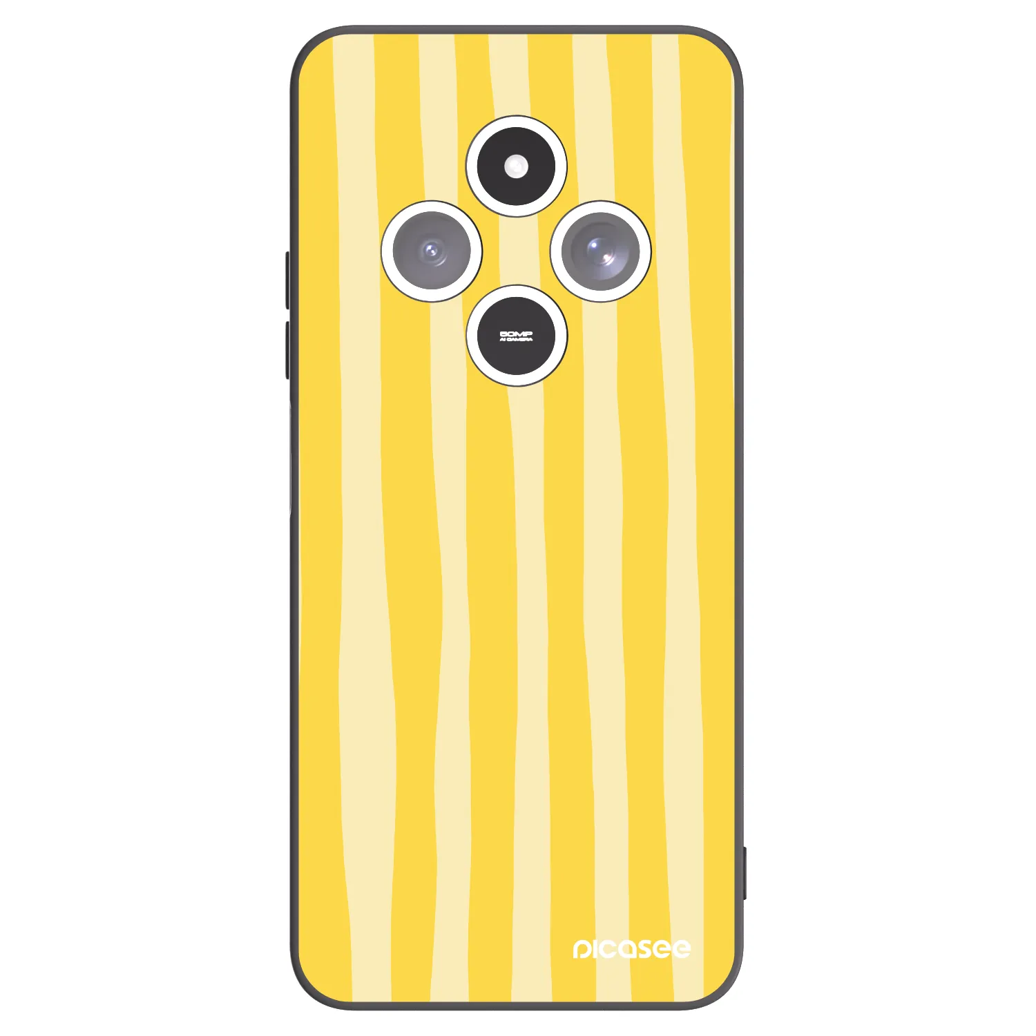 Picasee Xiaomi Redmi 14C Hülle - Schwarzes Silikon - Lines lemon