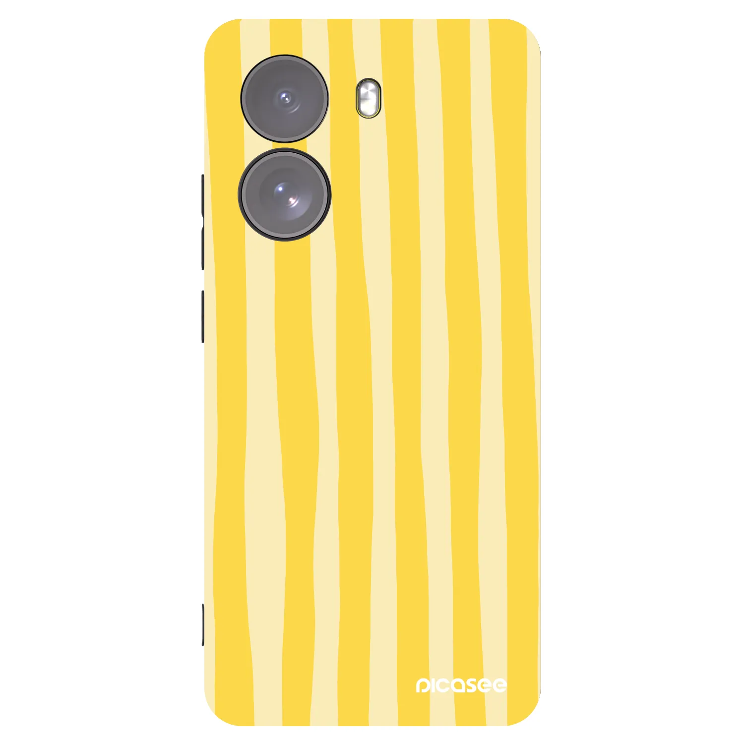 Picasee Xiaomi Poco X7 Hülle - Schwarzes Silikon - Lines lemon