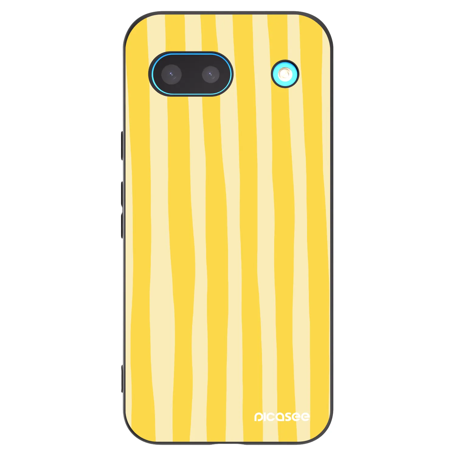 Picasee Google Pixel 8a Hülle - Schwarzes Silikon - Lines lemon