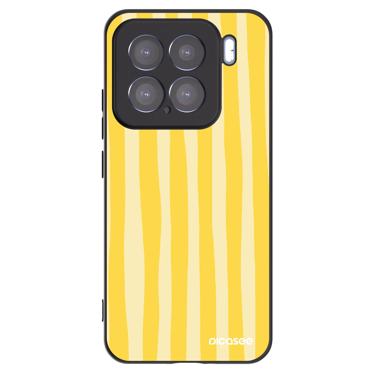 Picasee Xiaomi 15 Hülle - Schwarzes Silikon - Lines lemon