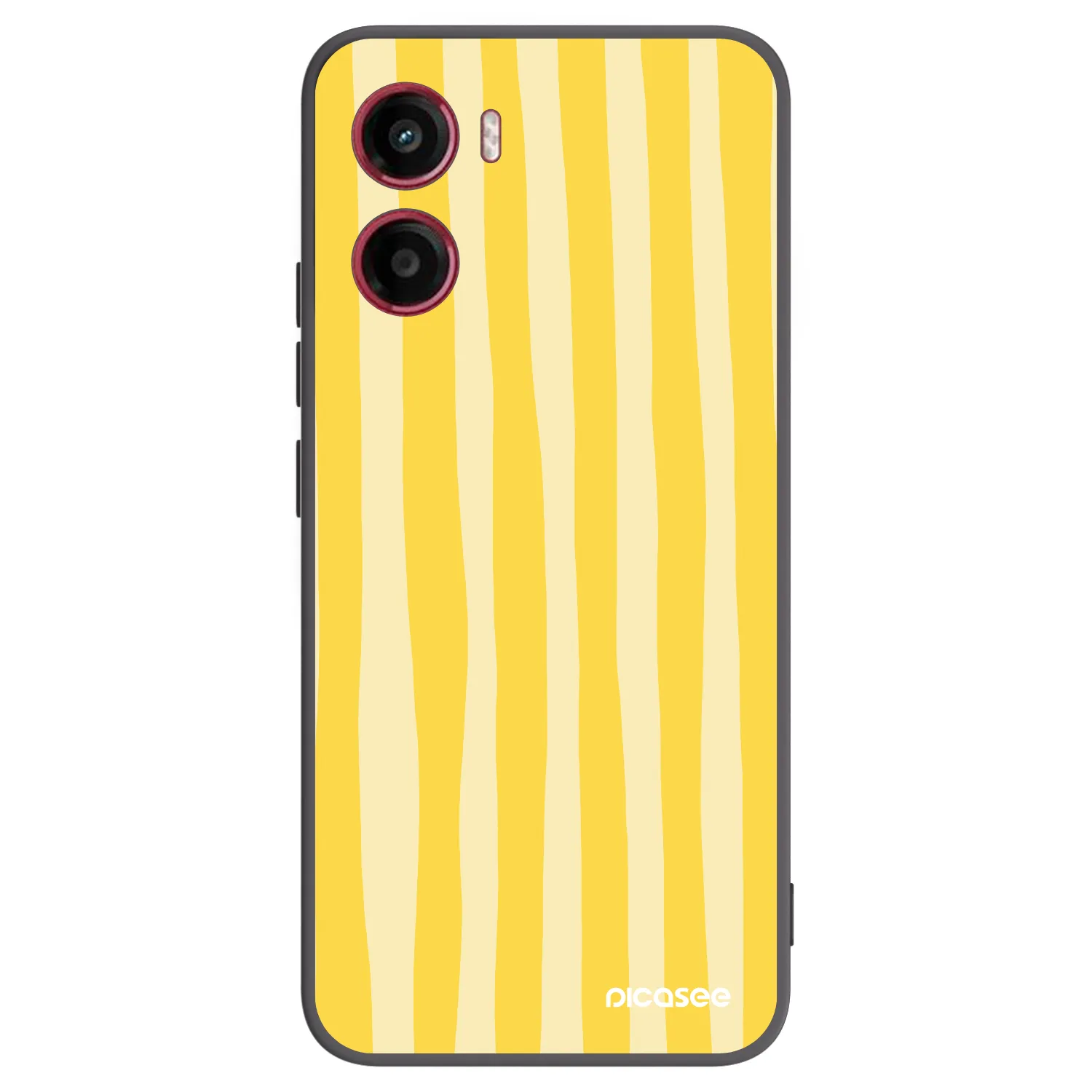 Picasee Motorola Moto G05 Hülle - Schwarzes Silikon - Lines lemon