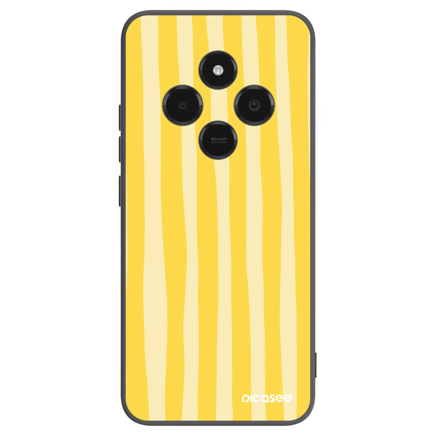 Picasee Xiaomi Poco C75 Hülle - Schwarzes Silikon - Lines lemon
