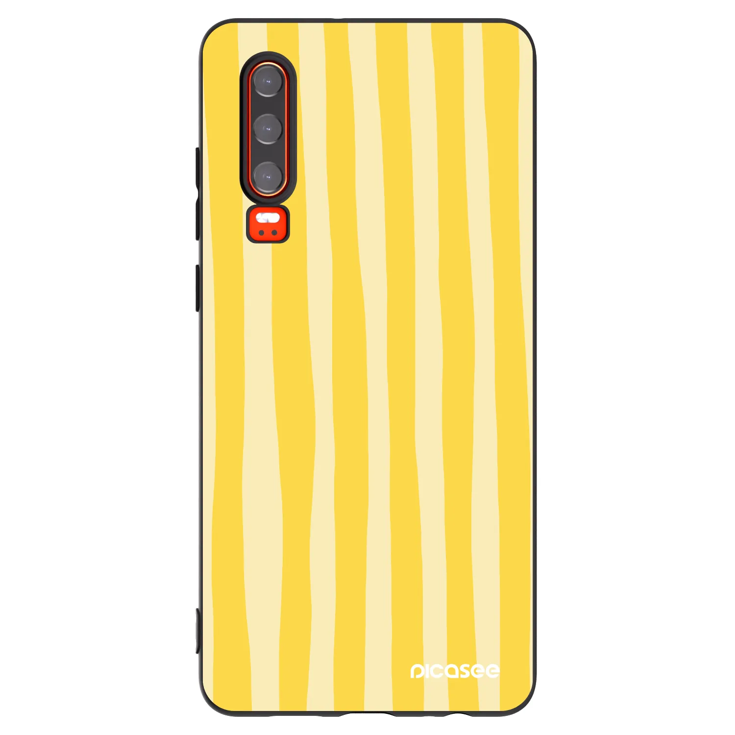Picasee Huawei P30 Hülle - Schwarzes Silikon - Lines lemon