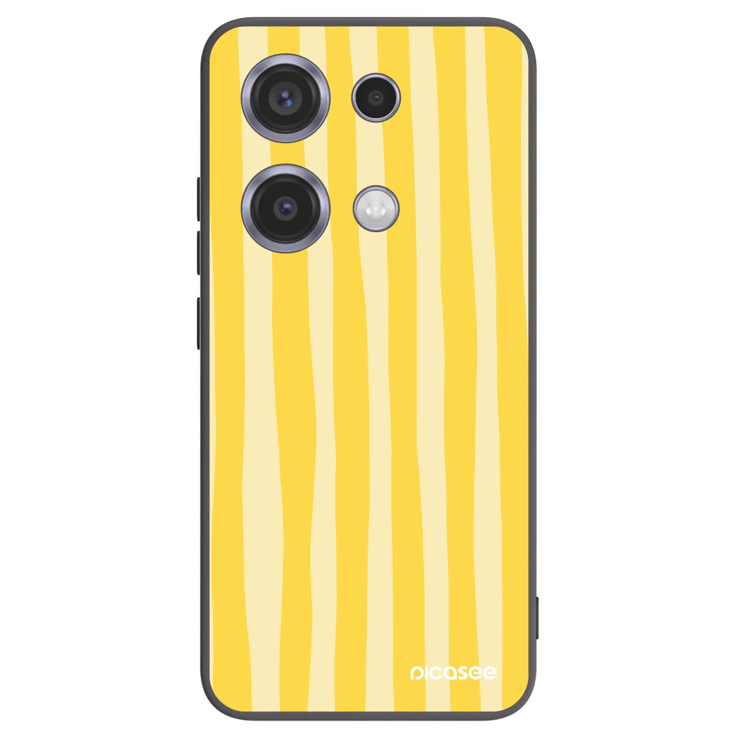 Picasee Xiaomi Redmi Note 14S Hülle - Schwarzes Silikon - Lines lemon
