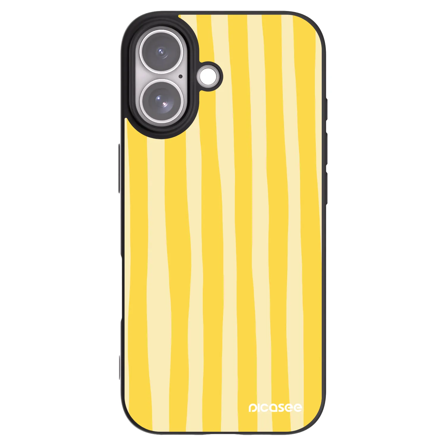 Picasee Apple iPhone 17 Hülle - Schwarzes Silikon - Lines lemon