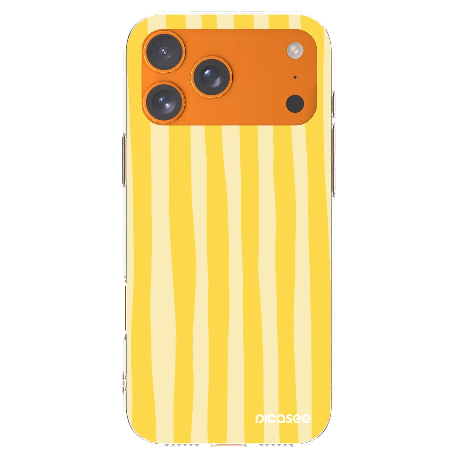 Picasee Apple iPhone 17 Pro Max Hülle - Transparentes Silikon - Lines lemon