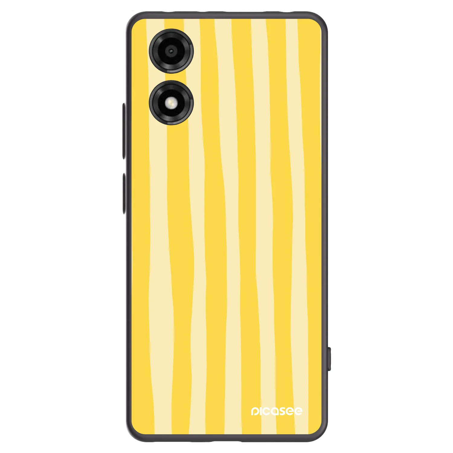 Picasee Motorola Moto E14 Hülle - Schwarzes Silikon - Lines lemon