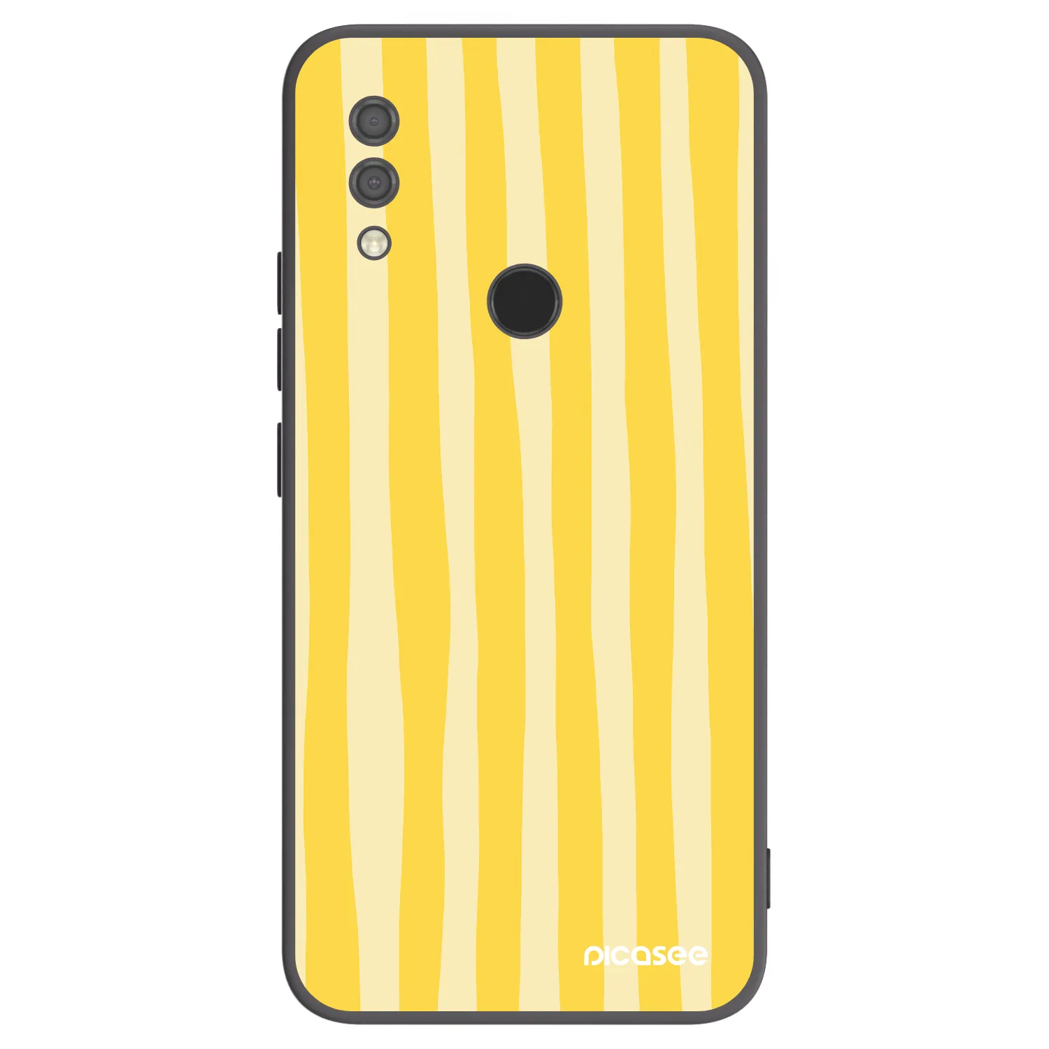 Picasee Xiaomi Redmi 7 Hülle - Schwarzes Silikon - Lines lemon