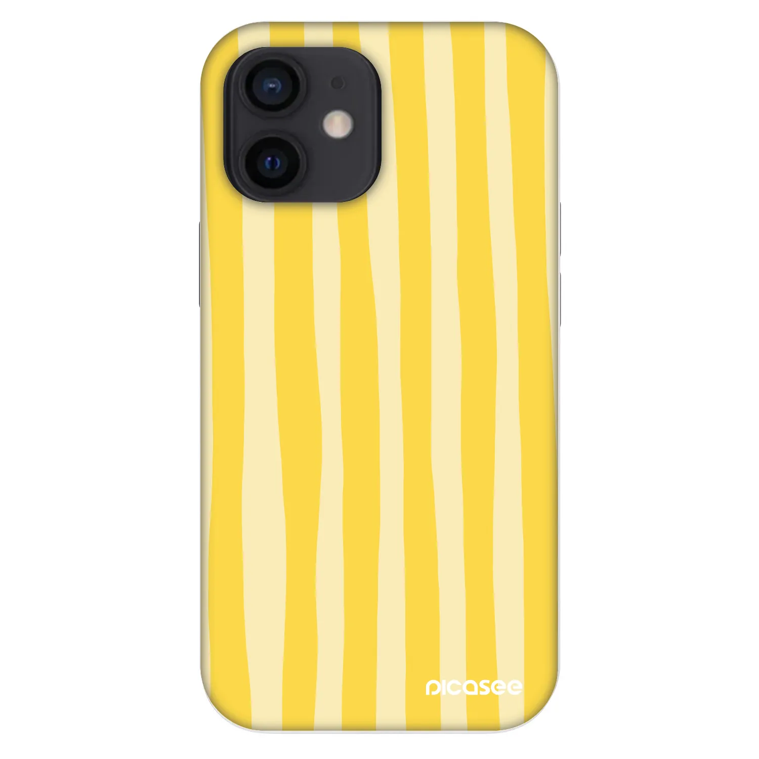Picasee Fashion Case für Apple iPhone 12 mini - Lines lemon