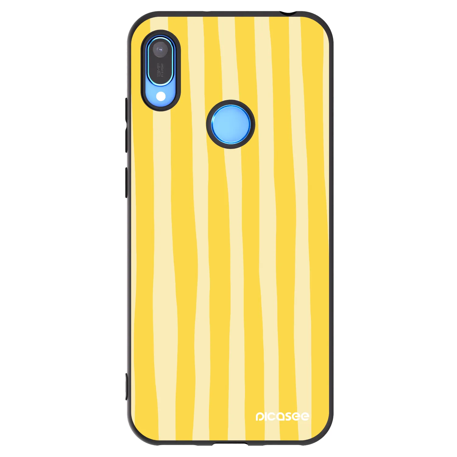 Picasee Huawei Y6 2019 Hülle - Schwarzes Silikon - Lines lemon