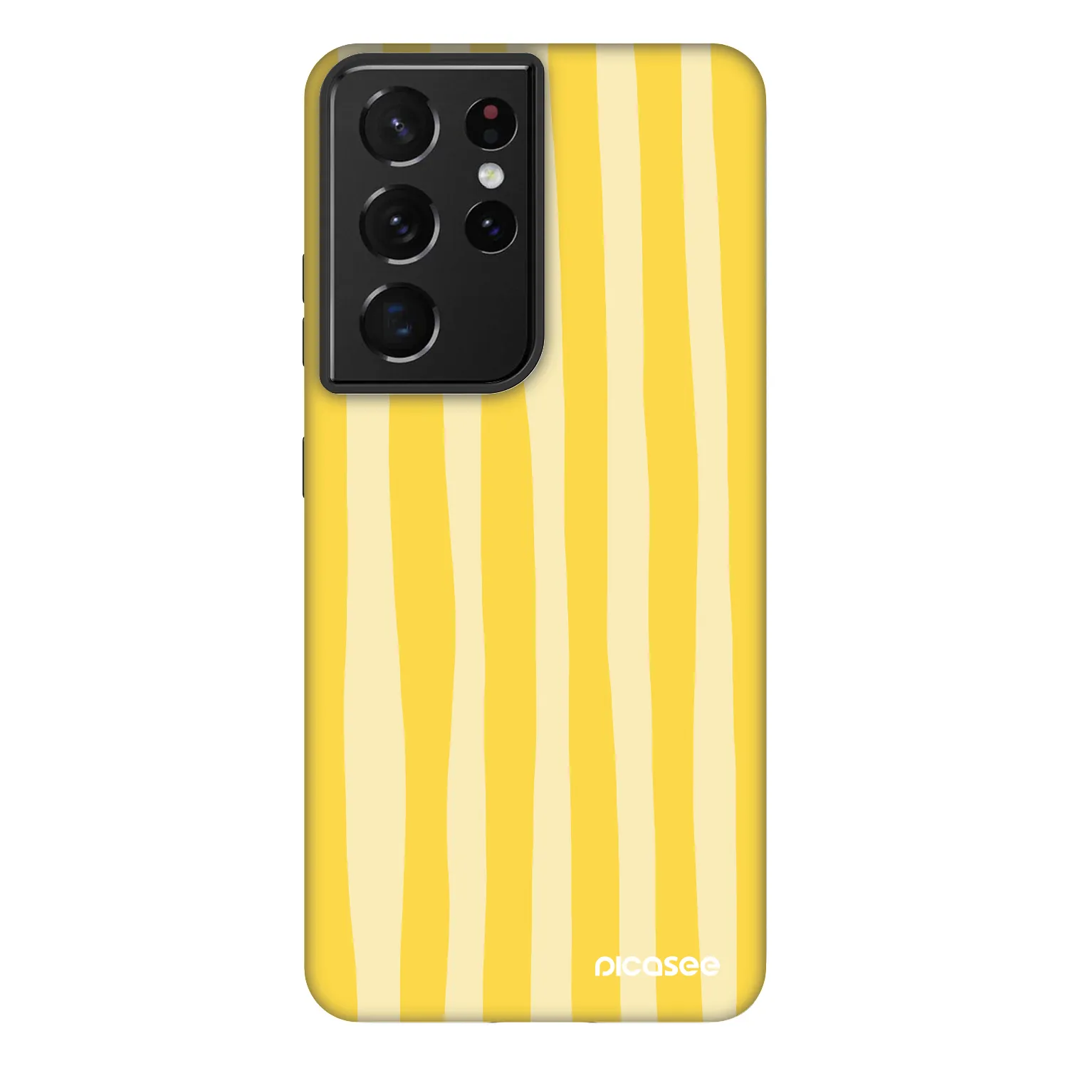 Picasee Fashion Case für Samsung Galaxy S21 Ultra 5G G998B - Lines lemon