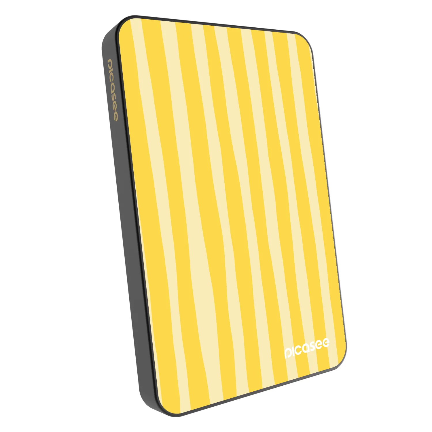 Picasee Powerbank mit MagSafe 5 000 mAh Grau - Lines lemon