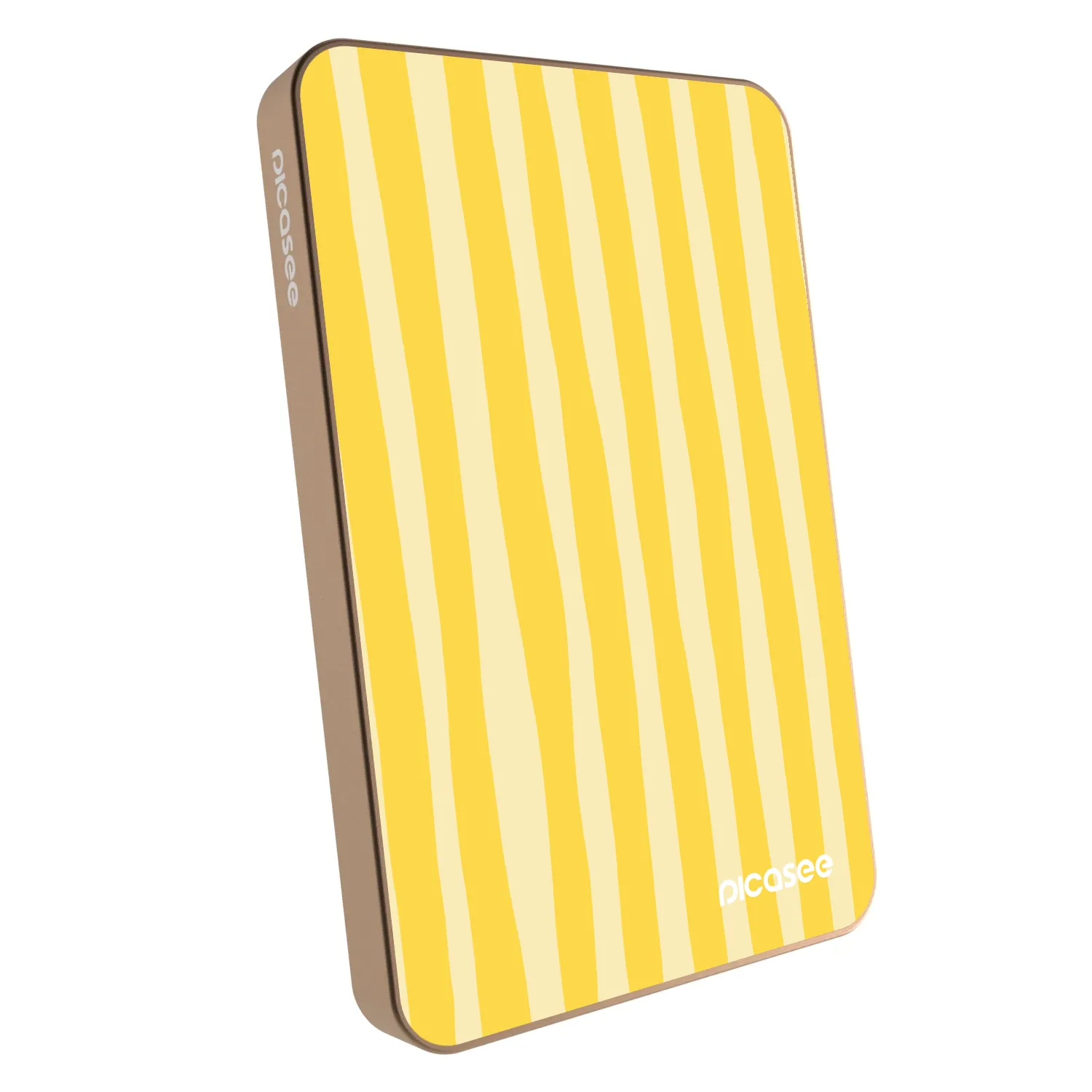 Picasee Powerbank mit MagSafe 5 000 mAh Golden - Lines lemon