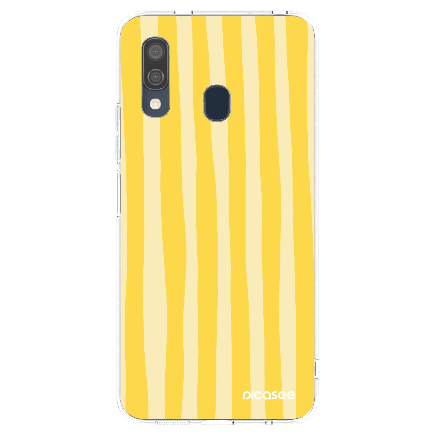 Picasee Samsung Galaxy A40 A405F Hülle - Transparentes Silikon - Lines lemon