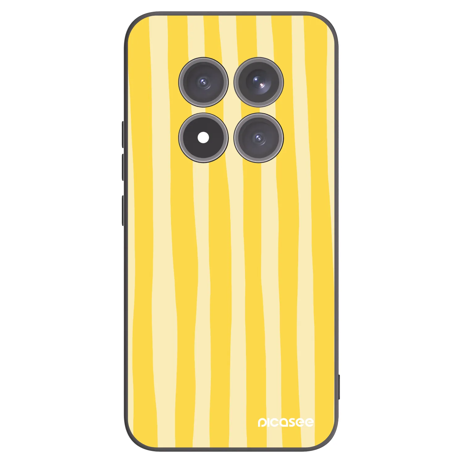 Picasee Xiaomi Redmi Note 15 Pro+ Hülle - Schwarzes Silikon - Lines lemon