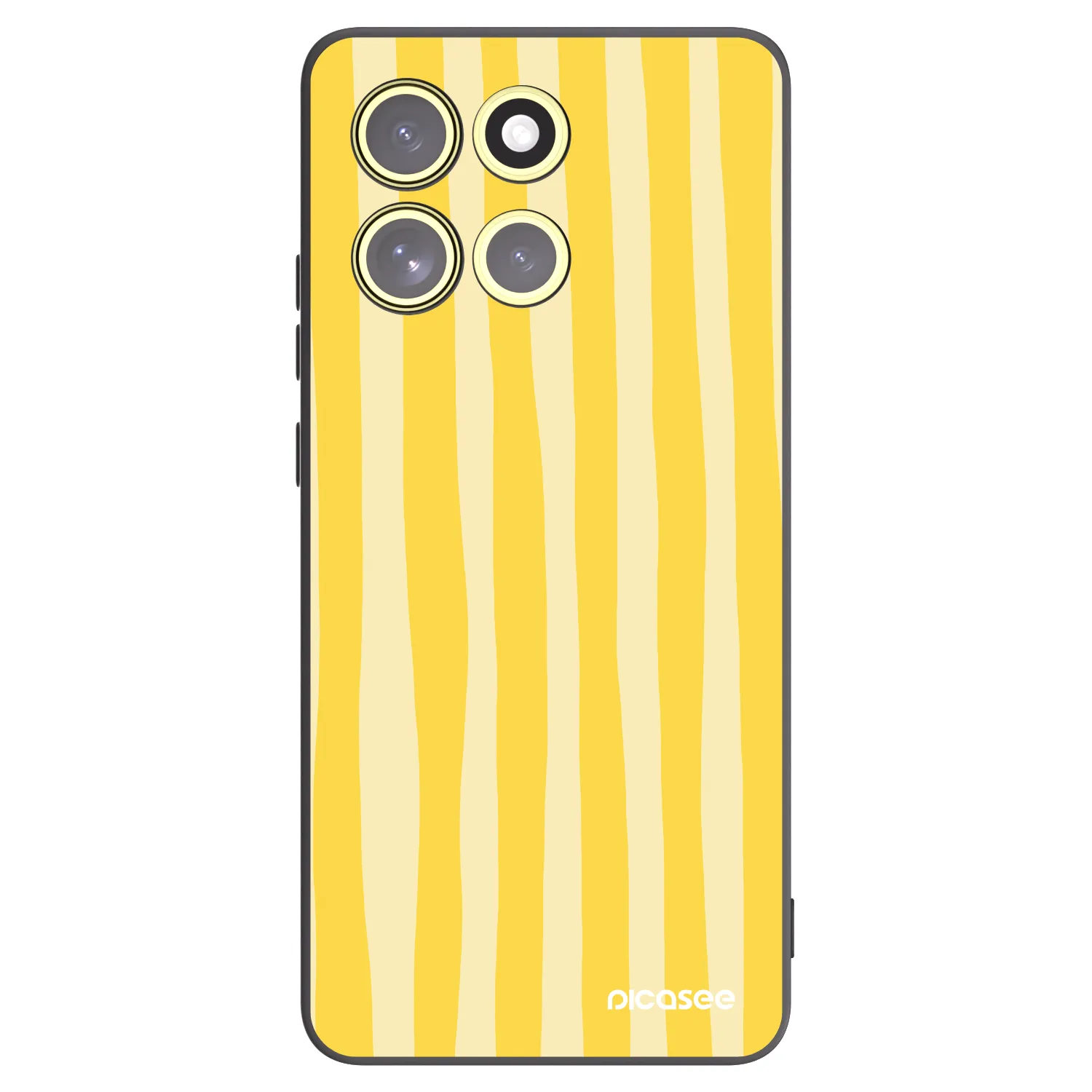 Picasee Motorola Moto G86 Power 5G Hülle - Schwarzes Silikon - Lines lemon