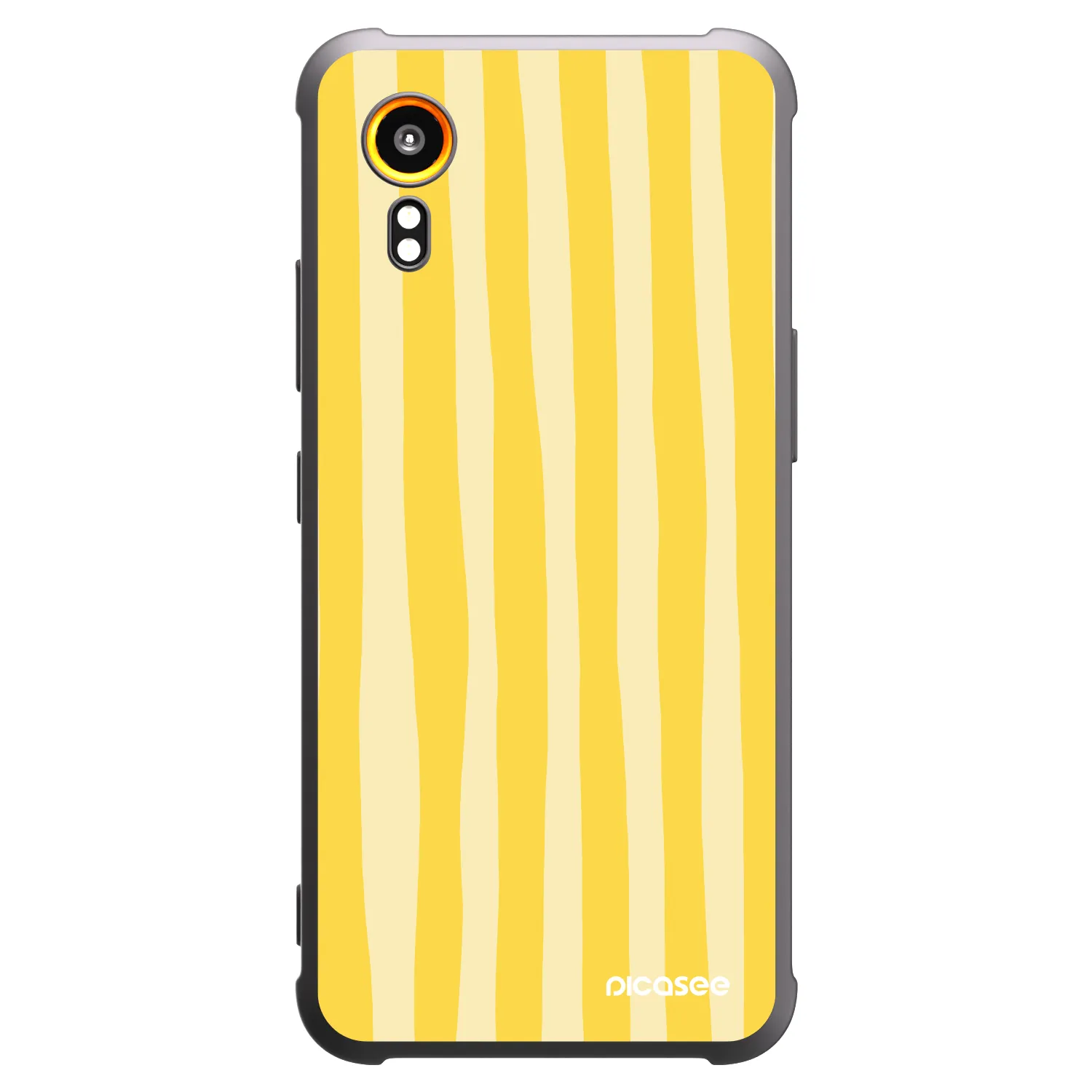 Picasee Samsung Galaxy Xcover 7 Hülle - Schwarzes Silikon - Lines lemon