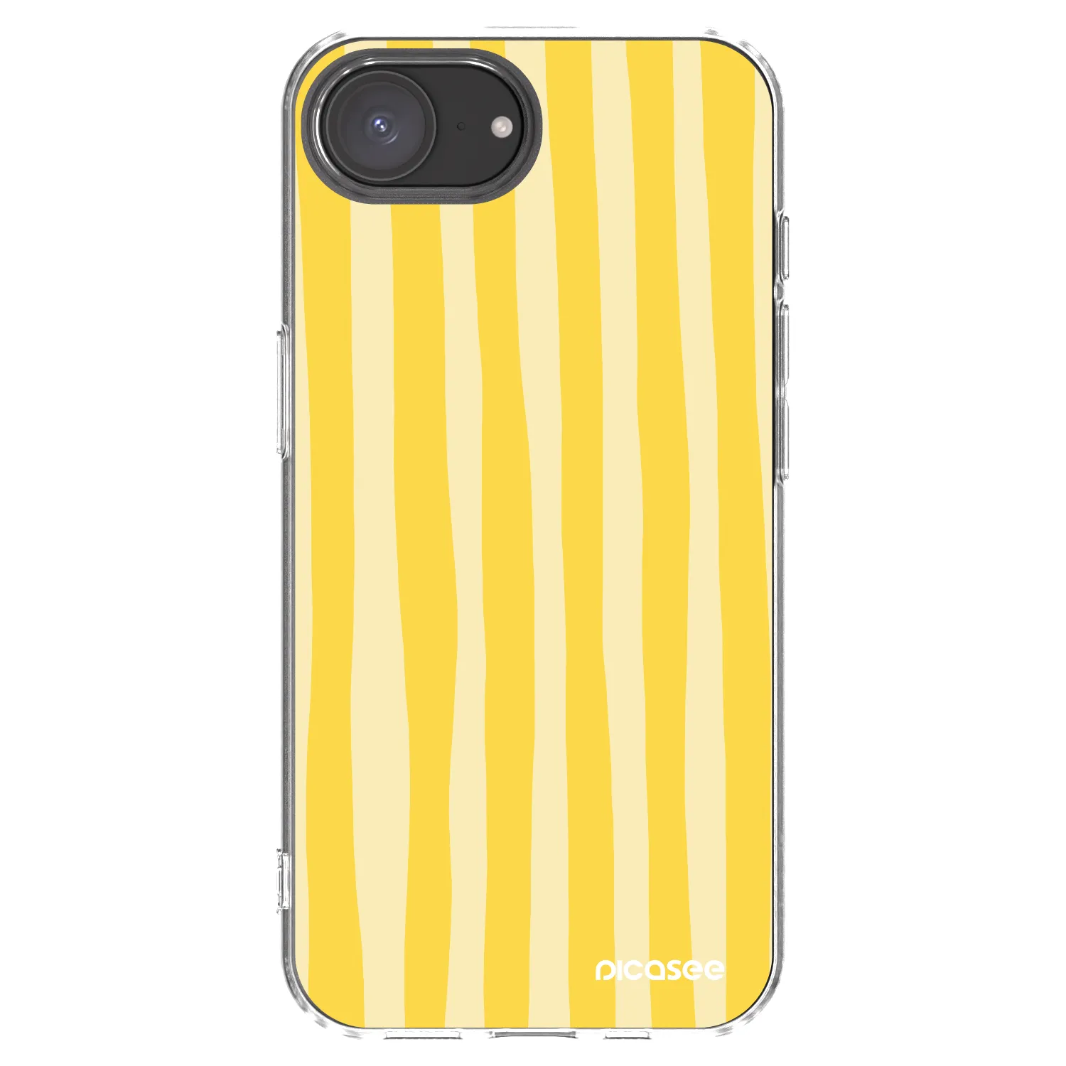 Picasee Apple iPhone 17e Hülle - Transparentes Silikon - Lines lemon