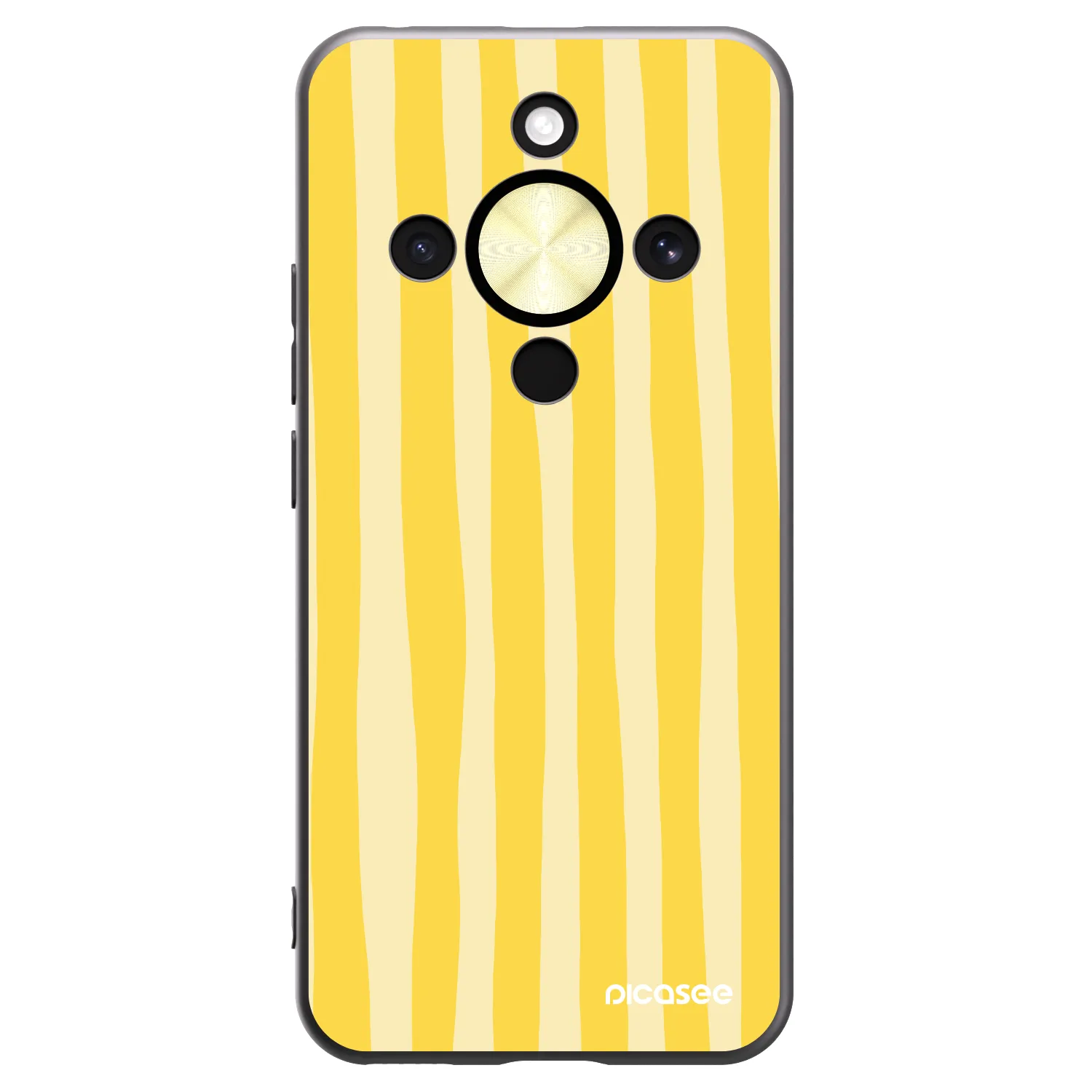 Picasee Honor Magic8 Lite 5G Hülle - Schwarzes Silikon - Lines lemon