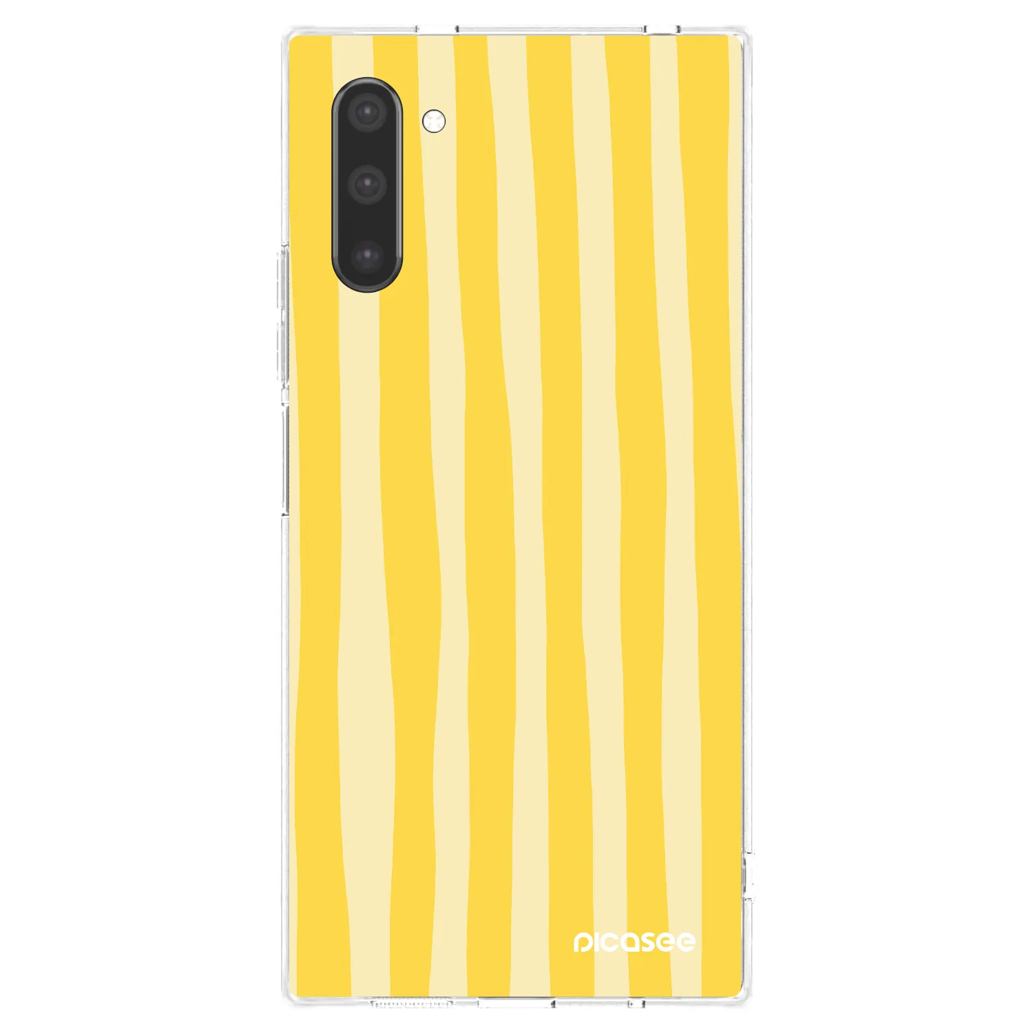 Picasee Samsung Galaxy Note 10 N970F Hülle - Transparentes Silikon - Lines lemon