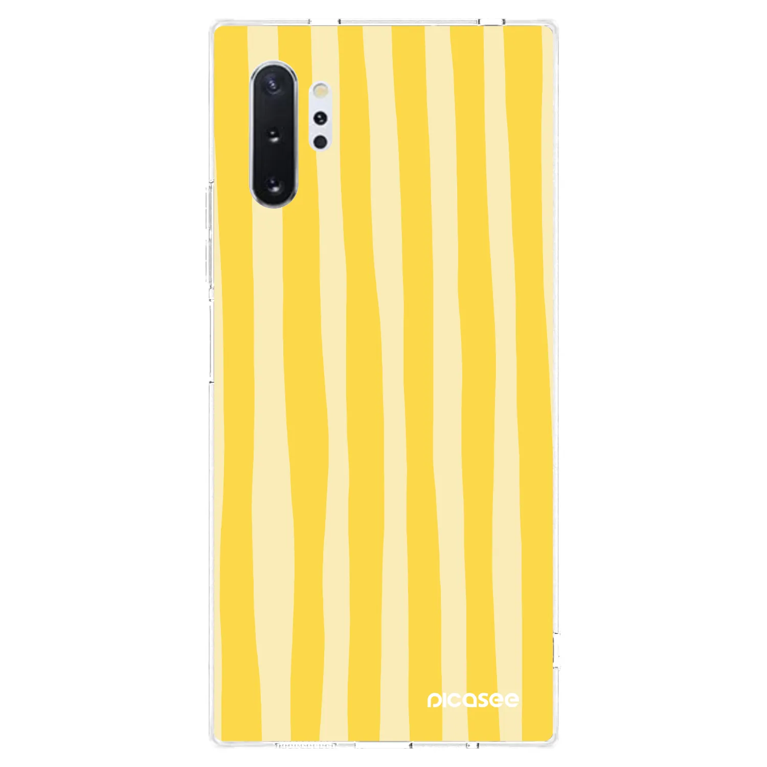 Picasee Samsung Galaxy Note 10+ N975F Hülle - Transparentes Silikon - Lines lemon