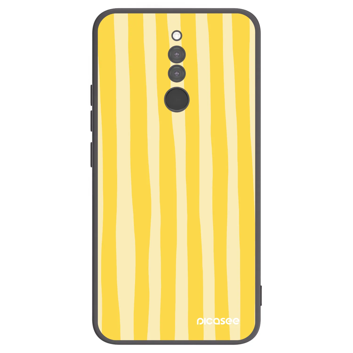 Picasee Xiaomi Redmi 8 Hülle - Schwarzes Silikon - Lines lemon