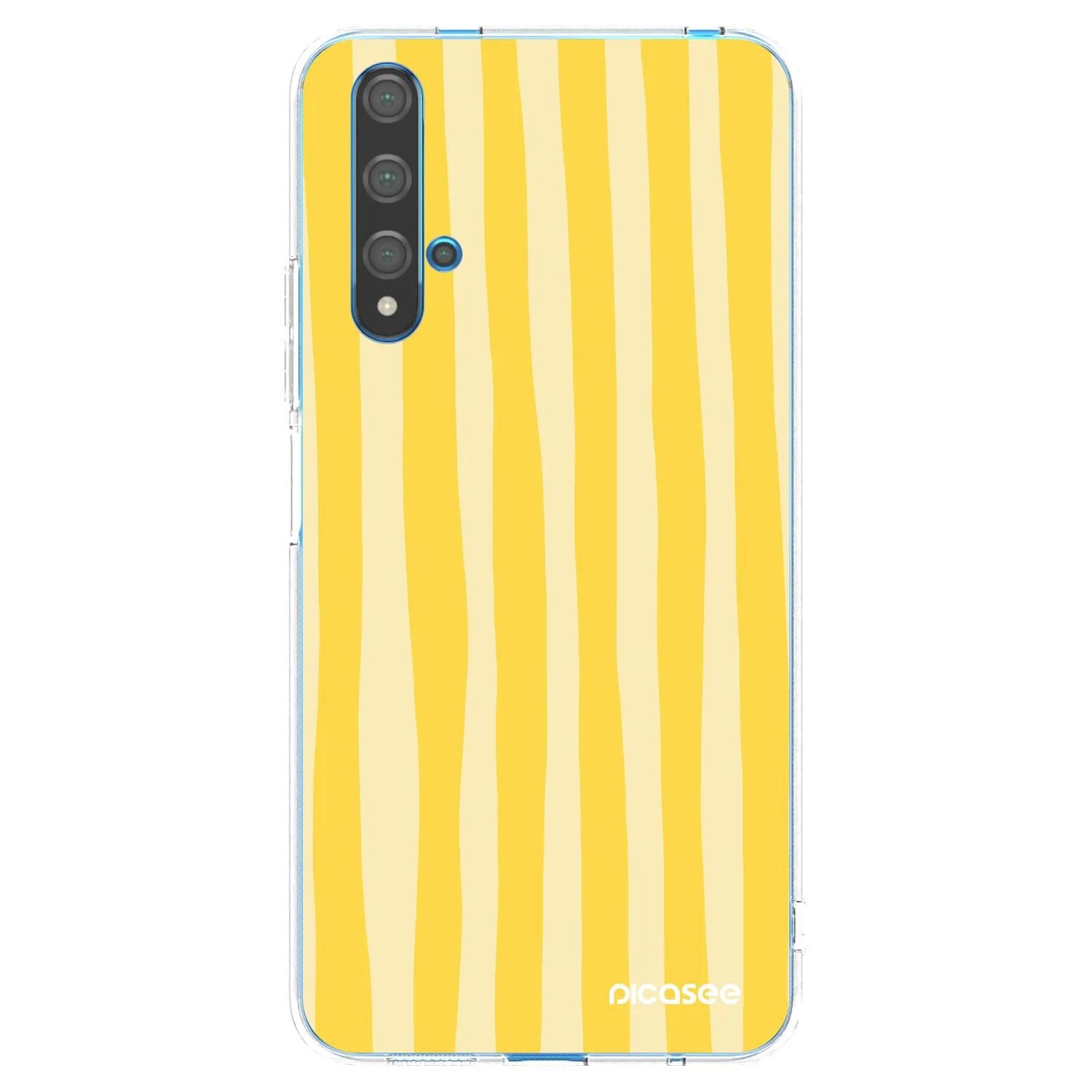Picasee Huawei Nova 5T Hülle - Transparentes Silikon - Lines lemon