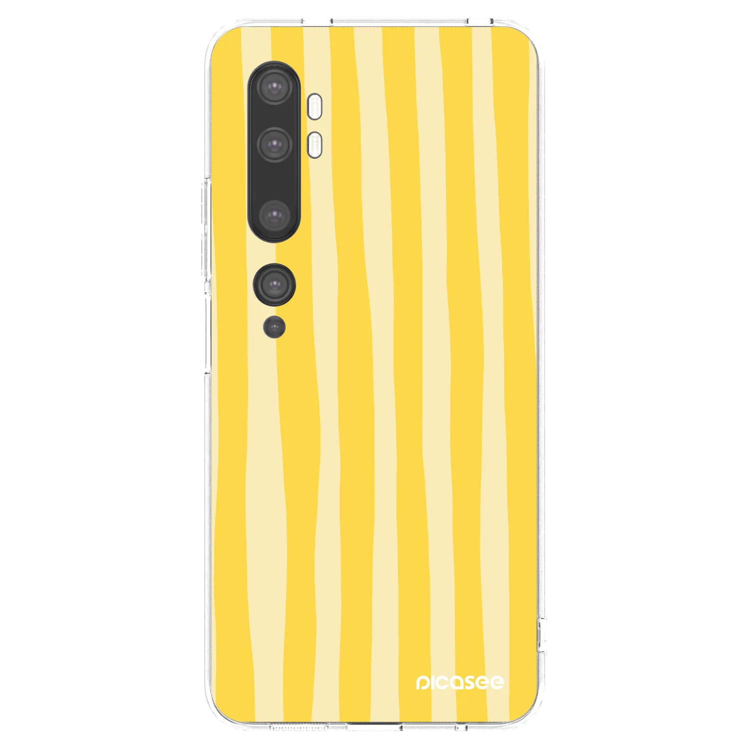 Picasee Xiaomi Mi Note 10 (Pro) Hülle - Transparentes Silikon - Lines lemon