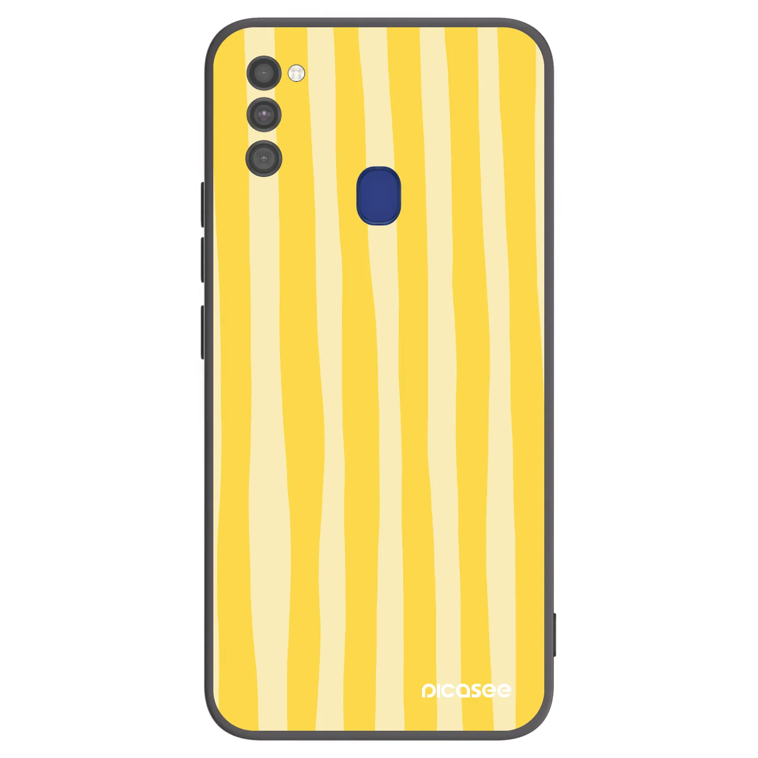 Picasee Samsung Galaxy M21 M215F Hülle - Schwarzes Silikon - Lines lemon