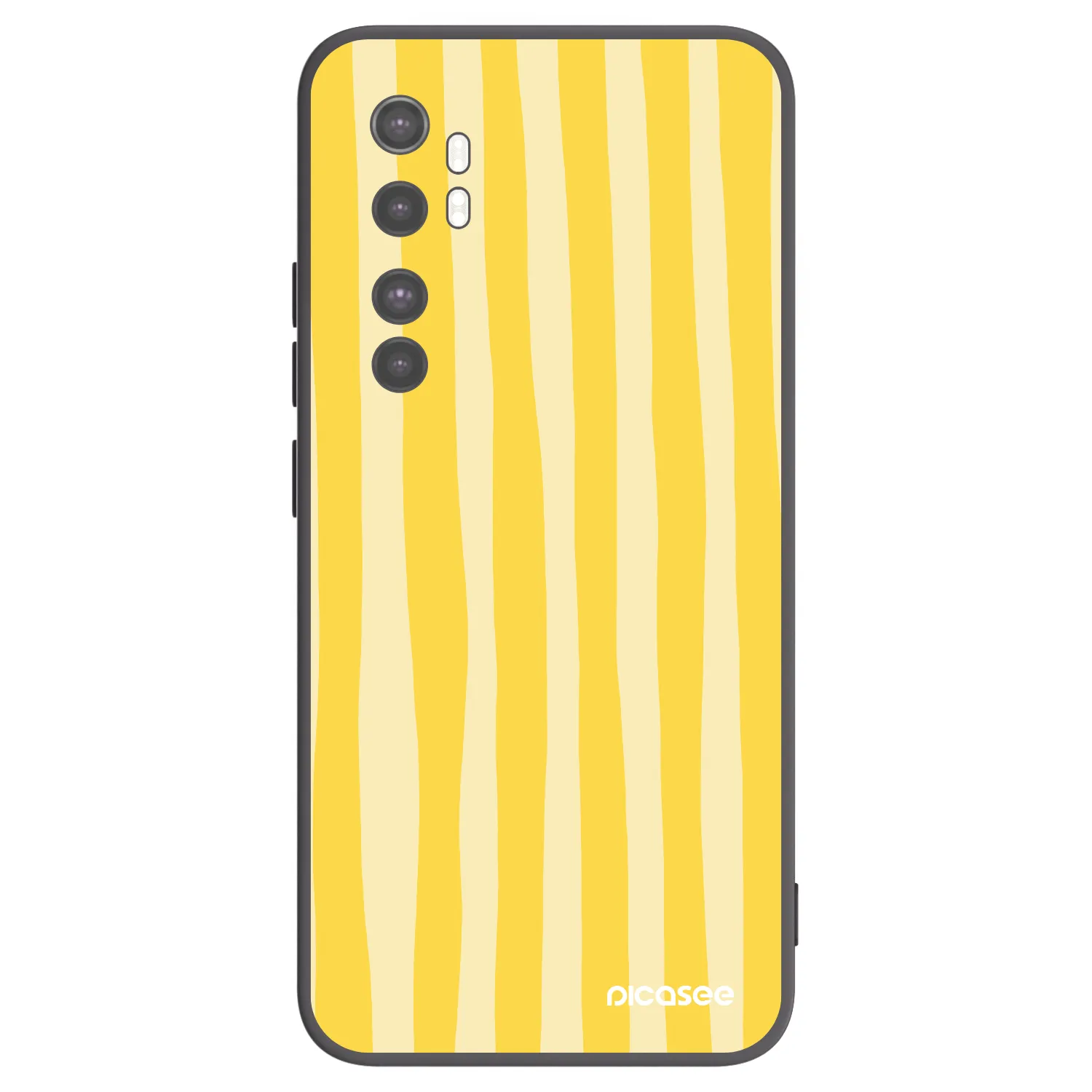 Picasee Xiaomi Mi Note 10 Lite Hülle - Schwarzes Silikon - Lines lemon