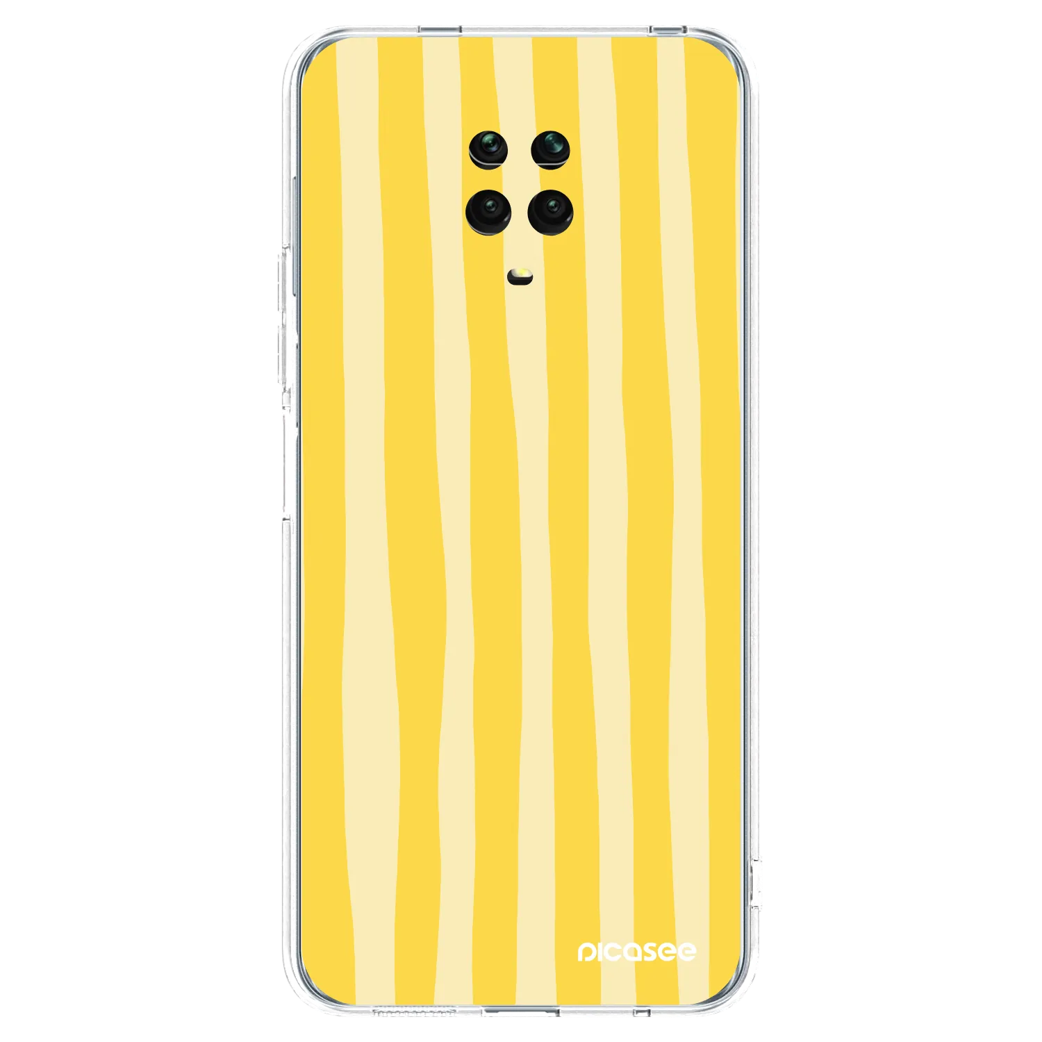 Picasee Xiaomi Redmi Note 9S Hülle - Transparentes Silikon - Lines lemon