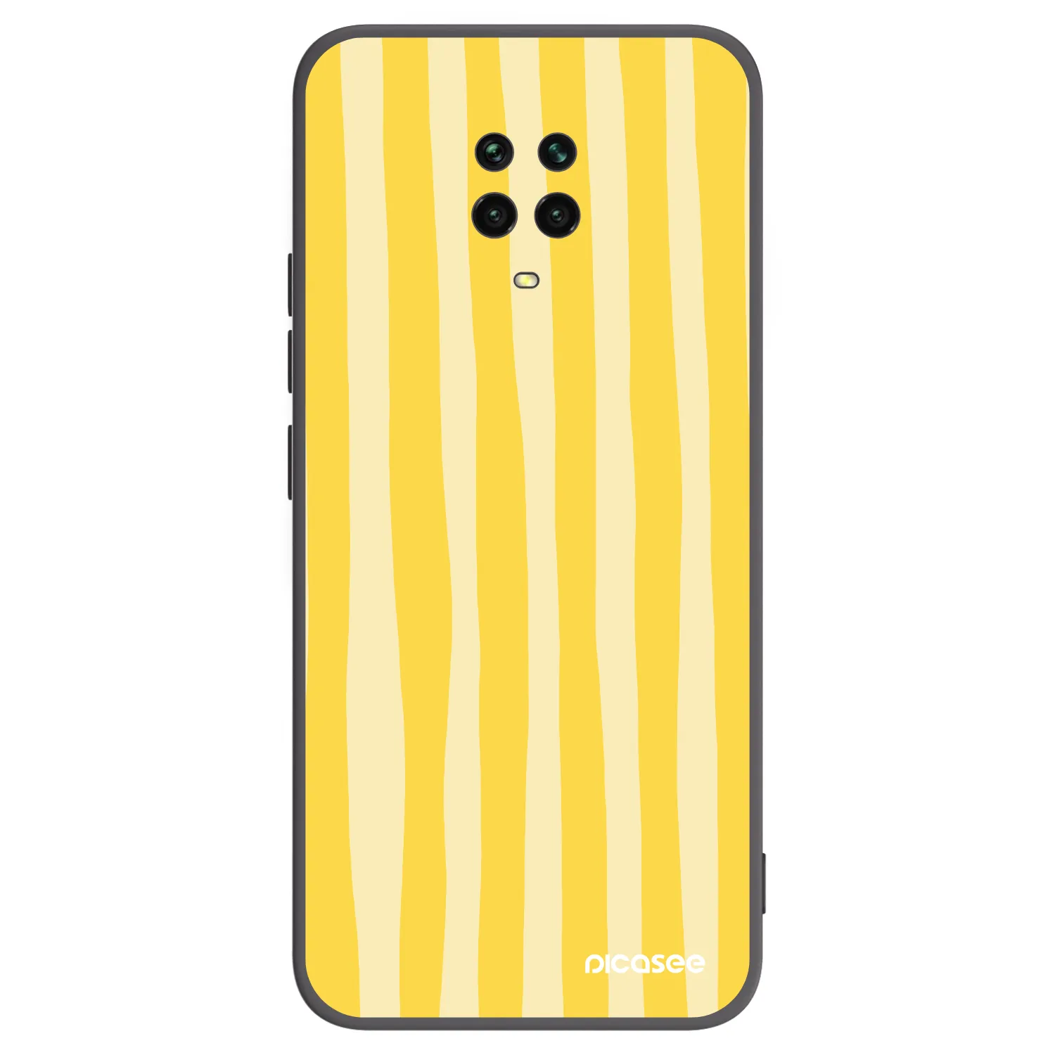 Picasee Xiaomi Redmi Note 9S Hülle - Schwarzes Silikon - Lines lemon