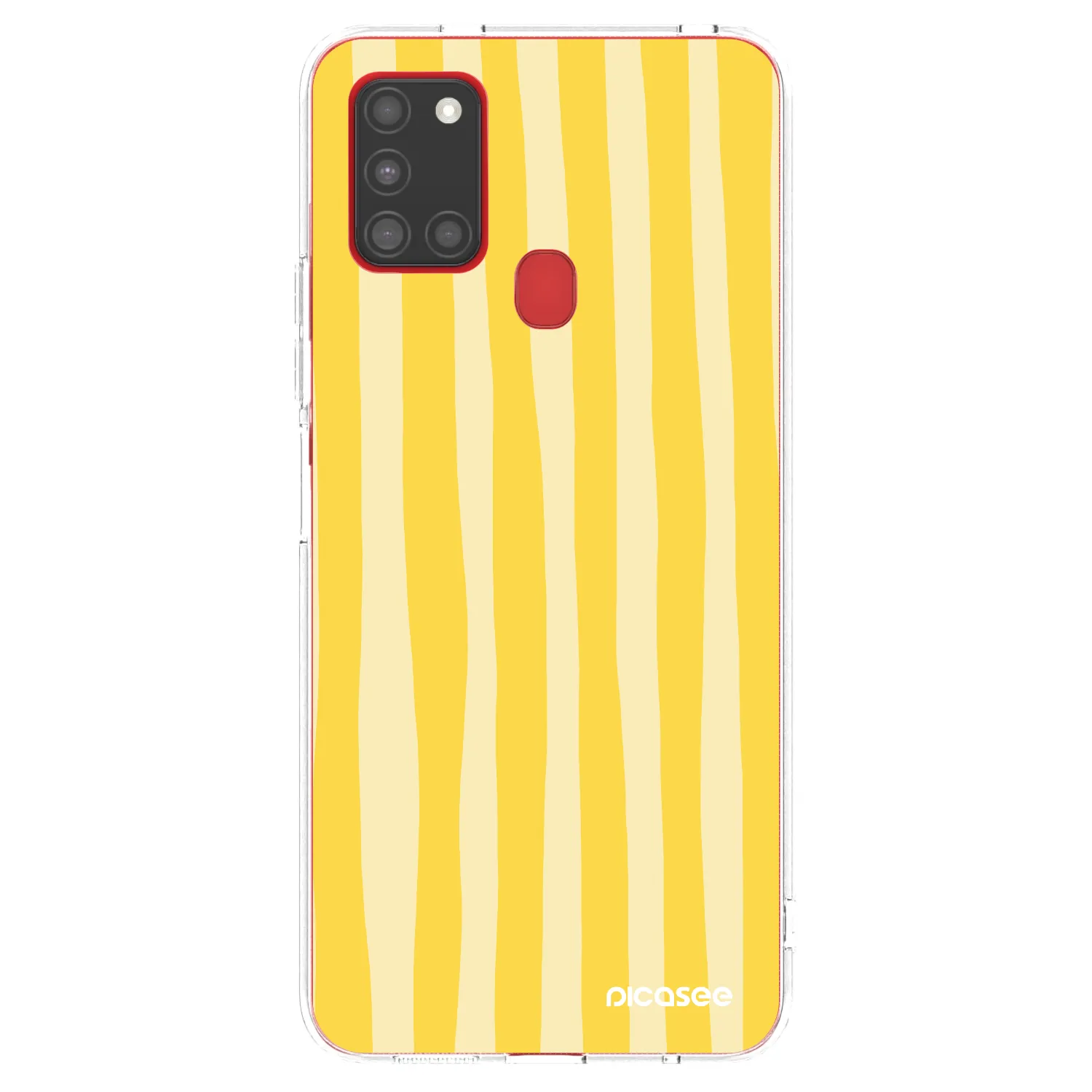Picasee Samsung Galaxy A21s Hülle - Transparentes Silikon - Lines lemon
