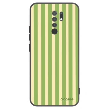 Picasee Xiaomi Redmi 9 Hülle - Schwarzes Silikon - Lines Matcha