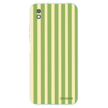 Picasee Xiaomi Redmi 9A Hülle - Schwarzes Silikon - Lines Matcha