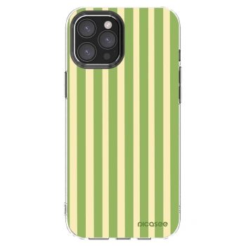 Picasee Apple iPhone 12 Pro Max Hülle - Transparentes Silikon - Lines Matcha