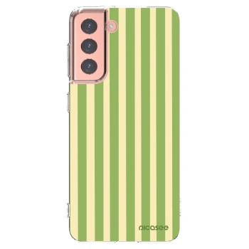 Picasee Samsung Galaxy S21 5G G991B Hülle - Transparentes Silikon - Lines Matcha
