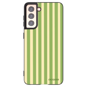 Picasee Samsung Galaxy S21 5G G991B Hülle - Schwarzes Silikon - Lines Matcha