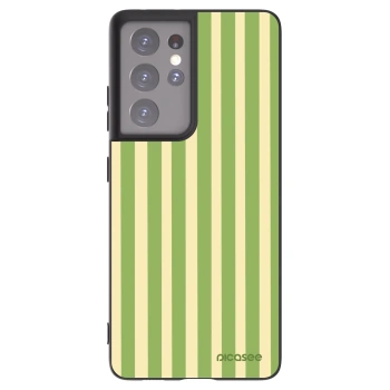 Picasee Samsung Galaxy S21 Ultra 5G G998B Hülle - Schwarzes Silikon - Lines Matcha