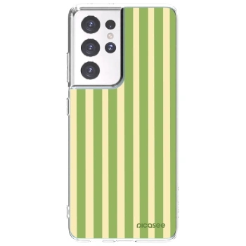 Picasee Samsung Galaxy S21 Ultra 5G G998B Hülle - Transparentes Silikon - Lines Matcha