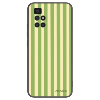 Picasee Xiaomi Redmi 10 Hülle - Schwarzes Silikon - Lines Matcha
